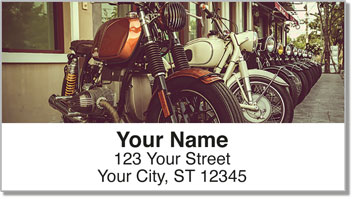 Old School Motorcycle Address Labels