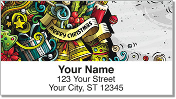 Christmas Doodle Address Labels
