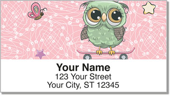 Cartoon Owl Address Labels