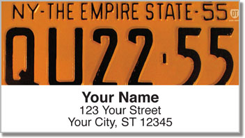New York License Plate Address Labels