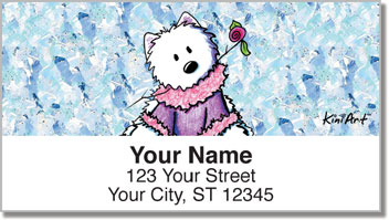 Westie Floral Address Labels