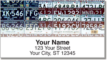 Michigan License Plate Address Labels