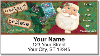 Folk Christmas Address Labels
