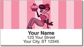 Cupcake Girl Address Labels