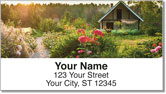 Backyard Flower Garden Address Labels
