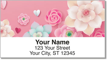 Pink Flower Address Labels