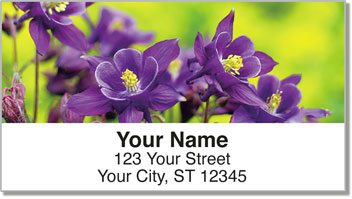 Purple Flower Address Labels