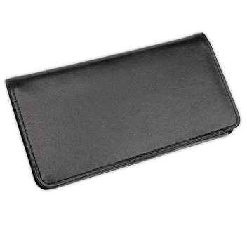Basic Black Leather Checkbook Cover
